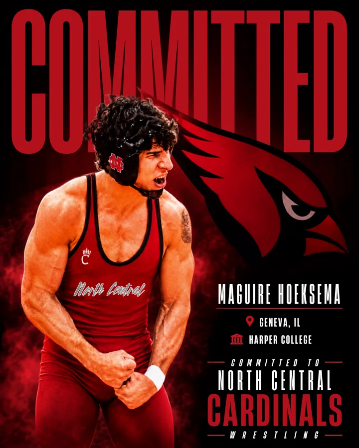 Committed graphic — North Central Cardinals wrestling